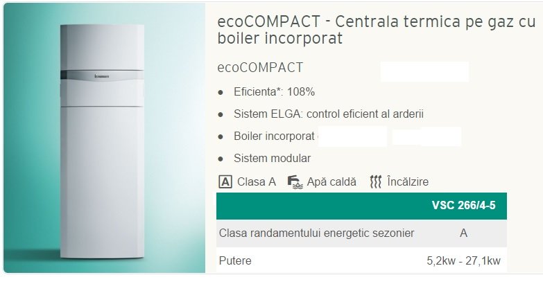 Centrala termica VAILLANT ECOCOMPACT